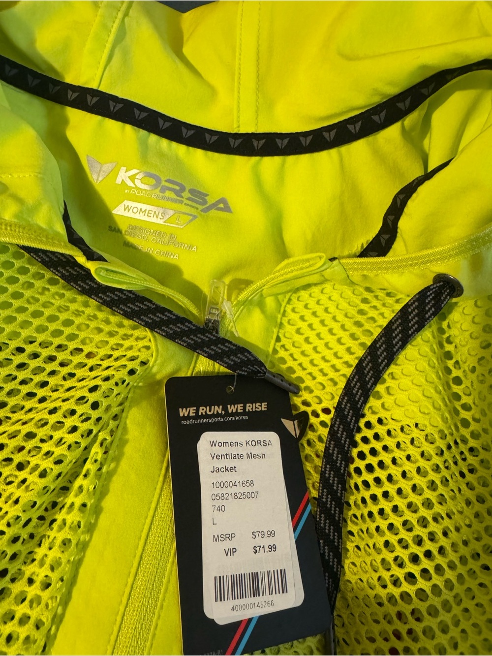 Korsa Womens Ventilate Mesh Jacket – Neon Yellow